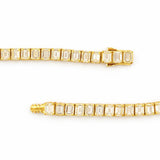 14K Gold 40.00 Carat Lab Grown Emerald Diamond Tennis Necklace