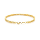 14K Gold Double Layer Diamond Cut Bangle Bracelet