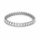 14K Gold Slant Lab Grown Marquise Cut Diamond Tennis Bracelet
