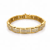 14K Gold 2 Row Channel Set Natural Diamond Bracelet