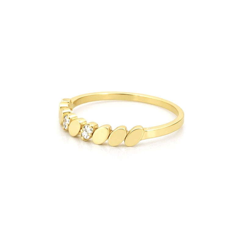 14K Gold Slant Oval Diamond Band