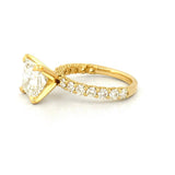 14K Gold 5.00 Carat Lab Grown Radiant Diamond U Prong Engagement Ring