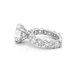 14K Gold 5.00 Carat Lab Grown Round Diamond Under Halo U Prong Engagement Ring