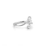 14K Gold Pear Wrapped Diamond Split Band