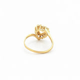 14K Gold Dainty Heart Halo Diamond Ring