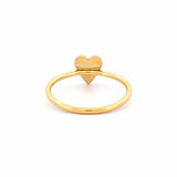 14K Gold Small Heart Diamond Pave Ring