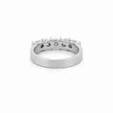 14K Gold Thick Prong Round Diamond Band