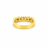 14K Gold Thick Prong Round Diamond Band