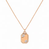 14K Gold Lab Grown Pear ID Tag Pendant Bolo Necklace