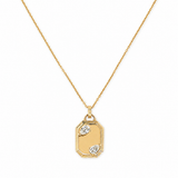14K Gold Lab Grown Pear ID Tag Pendant Bolo Necklace