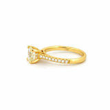 14K Gold 1.10 Carat Radiant Lab Grown Diamond Prong Set Cathedral Engagement Ring