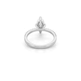 14K Gold 2.00 Carat Lab Grown Marquise Diamond Under Halo Engagement Ring