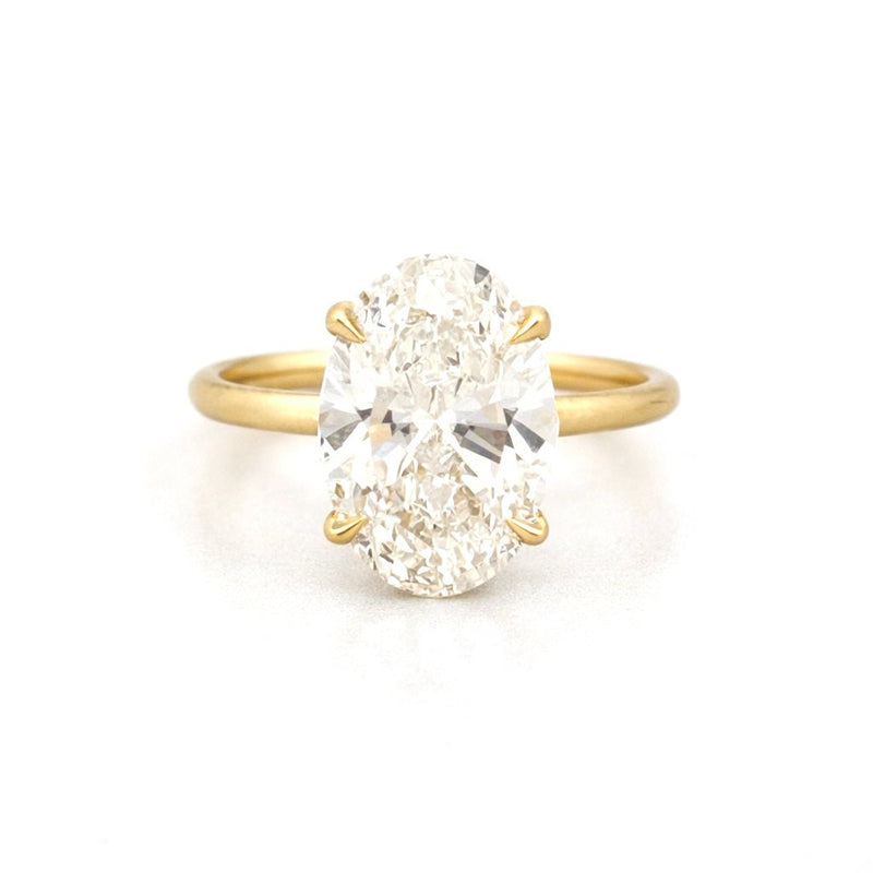 14K Gold Oval Lab Grown Diamond Open Gallery Engagement Ring