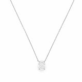 14K Gold Lab Grown Oval Pendant Bolo Necklace