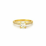14K Gold 1.10 Carat Radiant Lab Grown Diamond Prong Set Cathedral Engagement Ring
