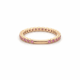 14K Gold Pink Sapphire Art Deco Band