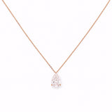 14K Gold Lab Grown Pear Pendant Bolo Necklace