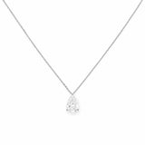 14K Gold Lab Grown Pear Pendant Bolo Necklace