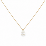 14K Gold Lab Grown Pear Pendant Bolo Necklace