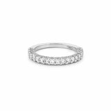 14K Gold Thin 2.5MM Diamond U-Prong Halfway Ring