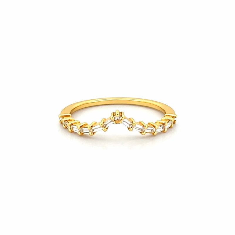 14K Gold Baguette Diamond Tiara Band
