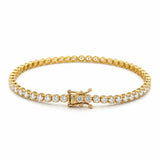 14K Gold Natural Round Diamond Tennis Bracelet