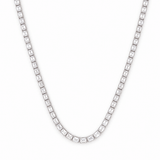 14K Gold East West Lab Grown Emerald Cut Diamond Tennis Necklace
