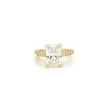 14K Gold 3.00 Carat Lab Grown Radiant Diamond 3D Cathedral Full Diamond Engagement Ring