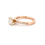 14K Gold 1.00 Carat Natural Round Diamond Prong Set Engagement Ring