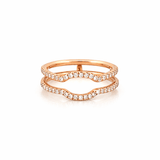 14K Gold Prong Set Diamond Ring Guard Band