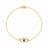 14K Gold Lashed Evil Eye Diamond Bracelet