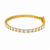 14K Gold East West Lab Grown Oval Cut Diamond Tennis Bracelet