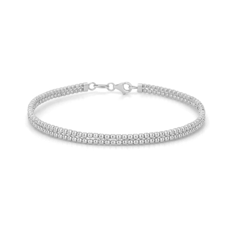 14K Gold Double Layer Diamond Cut Bangle Bracelet