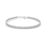 14K Gold Double Layer Diamond Cut Bangle Bracelet