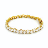 14K Gold East West Staggered Lab Grown Oval Cut Diamond Tennis Bracelet