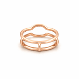 14K Gold Prong Set Diamond Ring Guard Band