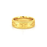 14K Gold Hexagon Mens Band