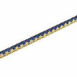 14K Gold Lab Grown 16.00 Carat Sapphire Tennis Necklace