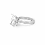 14K Gold 3.00 Carat Lab Grown Radiant Diamond Cathedral Under Halo Engagement Ring