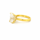 14K Gold 3.00 Carat Lab Grown Radiant Diamond Cathedral Under Halo Engagement Ring