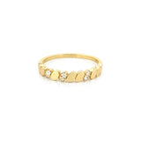 14K Gold Slant Oval Diamond Band