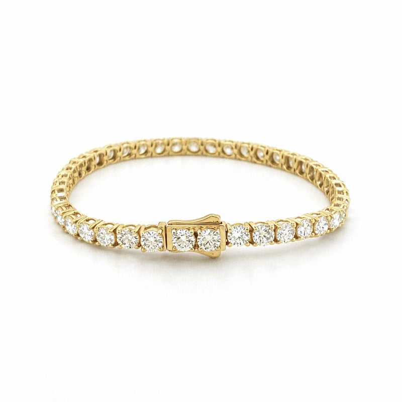 14K Gold 11.00 Carat Lab Grown Tennis Bracelet