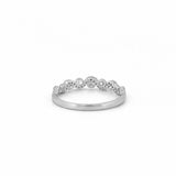 14K Gold Wavy Round Diamond Band