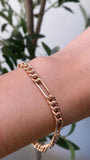 14K Gold 5.4MM Hollow Figaro Bracelet