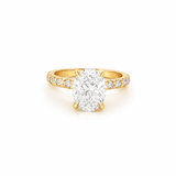 14K Gold Lab Grown Oval Diamond Halfway Engagement Ring