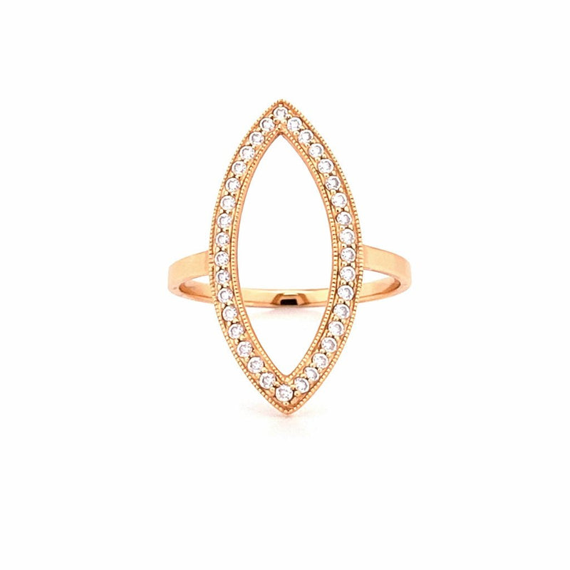 14K Gold Marquise Shape Diamond Ring