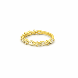 14K Gold Marquise and Round Diamond Single Prong Band