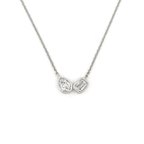 14K Gold Pear and Emerald Diamond Duo Pendant Necklace
