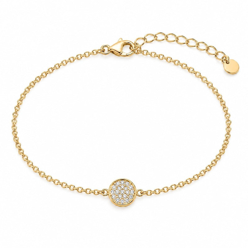 14K Gold Diamond Pavé Round Bracelet