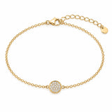 14K Gold Diamond Pavé Round Bracelet